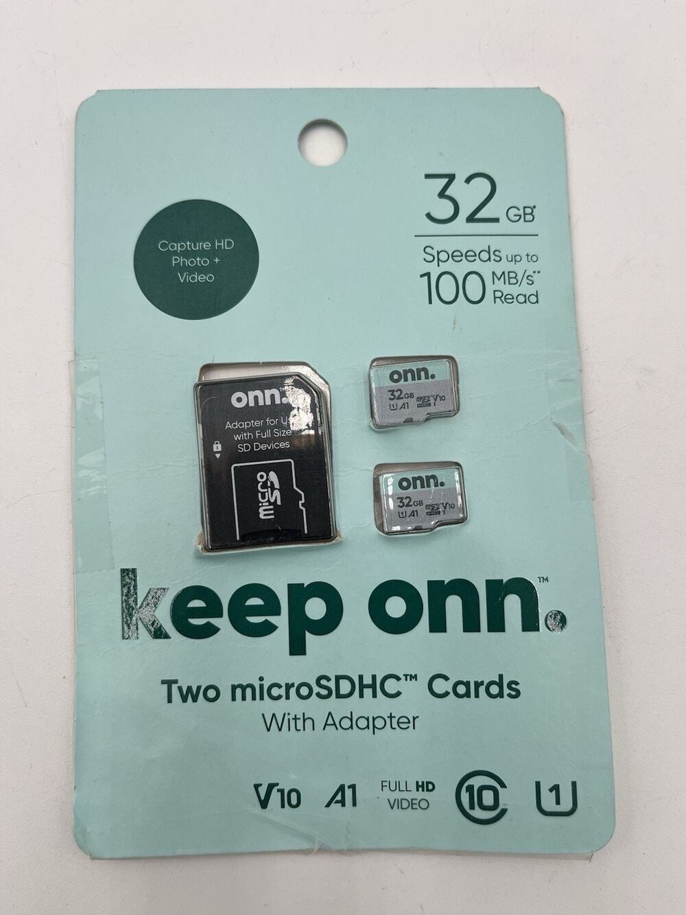 Micro SDHC 2 Cards with Adapter, 32 GB Speeds up to 100 MB
